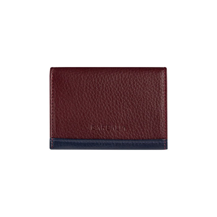 Zoozie Bags Cartera para Hombre de Piel Auténtica, Rojo Claret y Azul Oscuro